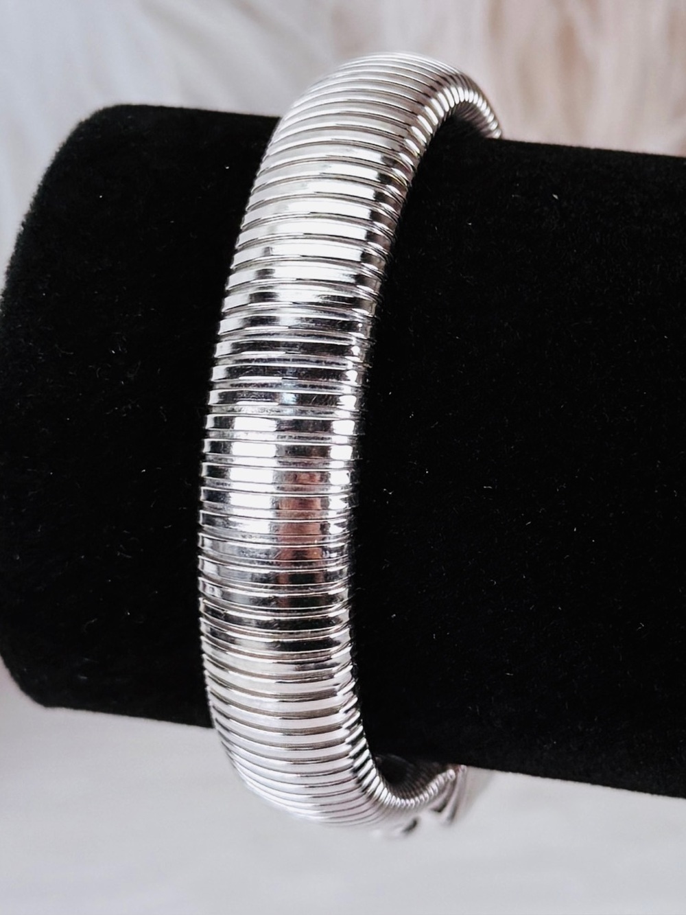 Sleek Silvertone Costume Layering Bracelet